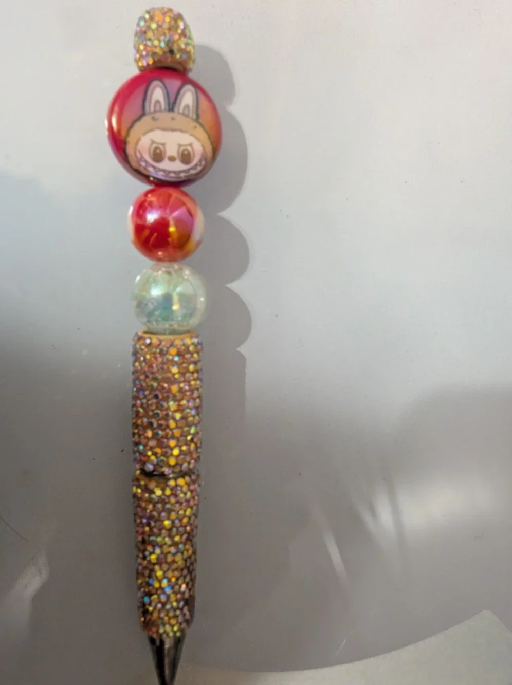 Red Labubu Pen,,Very Sparkly And Beautiful! Fun Pen! Handmade By Me!